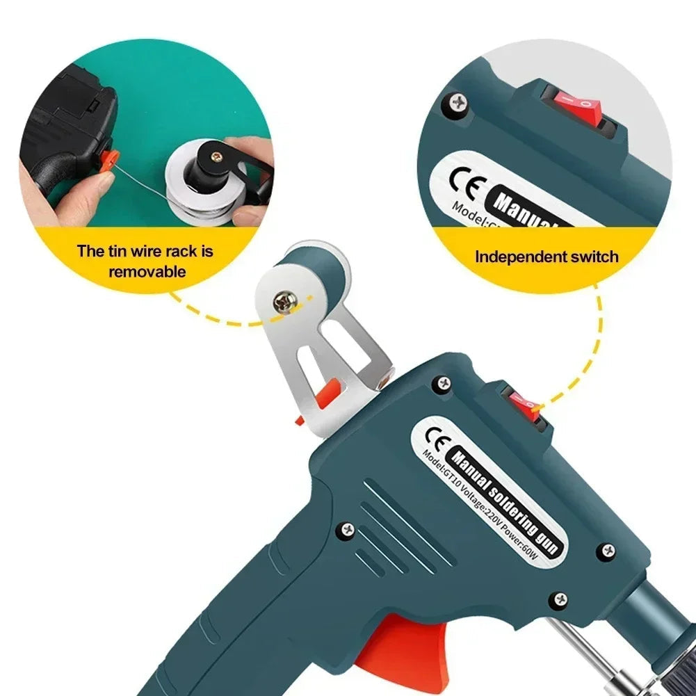Handheld Automatic Feeding Solder Gun Electric Soldering Iron 110V 220V 60W Send Tin Gun