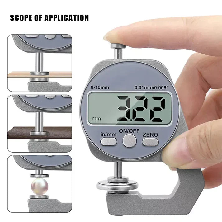 Electronic Digital Thickness Gauge Meter Micrometer Measure Tool