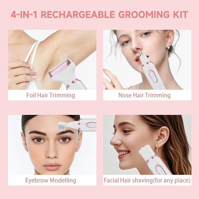 4-in-1 Electric Hair Remover for Women Suitable for Sensitive Skin